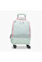 Butterfly Print Trolley Backpack with Retractable Handle and Zip Closure - 18 Inches - 5