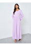 Purple Scoop Neck Maxi Dress - 3