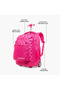 Print Trolley Backpack with Retractable Handle - 16 inches - 8