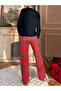 Checked Pocket Detail T-Shirt and Pyjama Set - 6