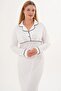 Women's Nightgown with Shirt Collar and Long Sleeves - 2