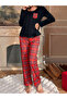 Checked Pocket Detail T-Shirt and Pyjama Set - 5