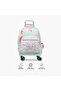 Butterfly Print Trolley Backpack with Retractable Handle and Zip Closure - 18 Inches - 4