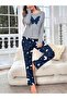 Butterfly Print Long Sleeve T-Shirt and Pyjama Set - 5