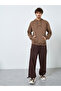 Men Brown Embroidered Relaxed Fit Hoodie - 2