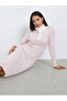 Light Pink Ribbed Knit Sweater Midi Dress