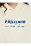 Teens Cream Graphic Print Hoodie - 4