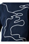 Navy Blue Oversized Embroidered T-Shirt - 3