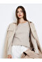 Cream Flat Knit Top with Long Sleeves