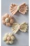 Hairless Baby Clip 2 Colors 4 Pieces – Gift Newborn Baby Girl Snap Clip Hairpin (Hand Knitted)