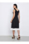 Black Sleeveless Sheath Knee Length Dress - 4