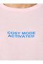 طقم بيجاما بنقشة مربعات وتيشيرت بشعار Cosy Mode - 3