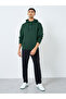 Men Embroidered Green Relaxed Fit Hoodie - 2