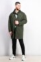 Men Plain Raincoat Jacket, Dark Green - 2