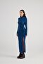 Draped Slit Long Yasmiin Dress Blue - 3