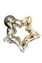 - Irem 3914 7274 Baguette and Single Stone Star Model Steel Earrings - 2