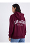 Burgundy Regular Fit LA Print Hoodie - 5
