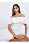 White Off Shoulder Ruffle Maxi Dress