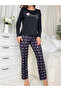 Lovely Text Print Long Sleeve T-Shirt and Pyjama Set