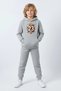 3 İplik Ş Fleece-Lined Winter Basketball B Printed Kangaroo Pocket K Hooded Boys' Tracksuit Set - 3