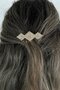 Gold Color Scalloped Stone Detailed Bun Hair Clip