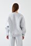 Women's Oversize Sweatshirt Sun & Moon Printed Gray – Crew Neck, 3 Thread Rastering - 5