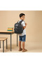 Printed Backpack with Adjustable Straps and Zip Closure - 18 inches - 2
