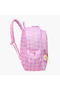 Checked Backpack with Adjustable Straps and Zip Closure - 17 inches - 3
