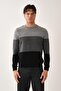 Corded Fabric Knitwear Sweater with Blocks - 2