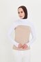 White Hijab Turtleneck Neck Collar Sleeveless Viscose Plain 1025_42 - 6