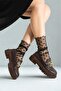 Loafers with Interchangeable Buckles Casual Women's Brown Shoes - 6