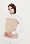 Cream Hijab Turtleneck Collar Sleeves Viscose Plain 1025_40 - 2