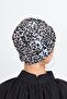 Gray Crossed Drawstring Hijab Bonnet Sandy Leopard Pattern 2511_15 - 5