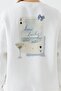Women's Oversize Sweatshirt How Lucky Are We Printed White – Crew Neck, 3 Thread Rastering - 6