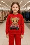 Car on the Top of a Cheetah Cub Patterned Tracksuit Set 3-4-5-6-7-8-9-10-11-12 Years