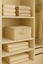 Supported Storage Box Large Size Beige Color – Foldable Storage and Organization Box with Zipper 23X42X35Cm