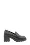 Black Leather Heeled Real Leather Women's Loafer
