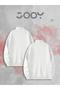 Love Printed Half Zipper Sweatshirt Dear Couple Combination White Set of 2 - 3
