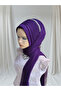 Accessories Included: Purple Stretch Fabric Fabric Single-Piece Ready-Made Shawl, Ready-Made Turban, Ready-Made Veil