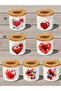 Heart Flower Printed 7-Piece Pen Holder - Pen Case, Desktop Pen Holder, Office Workplace Item Gift