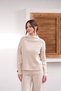 Women's Half-High Neck Comfortable Fit Beige Knitwear Set - 4