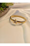 Pearlescent Star Detailed Steel Handcuff Bracelet - 2