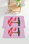 Digital Printed Washable and Non-Slip Based Palm Model Bath Mat Toilet Set
