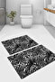Digital Printed Washable and Non-Slip Based Palm Leaf Patterned Bath Mat Toilet Set - 2