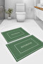 Digital Printed Washable and Non-Slip Based Framed Bathroom Written Toilet Mat Toilet Set - 2