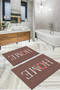 Digital Printed Washable and Non-Slip Based Floral Home Written Bath Mat Toilet Set - 5