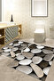 Digital Printed Washable and Non-Slip Base Stone Patterned Bath Mat Toilet Set - 6
