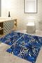 Digital Printed Washable and Non-Slip Based Palm Leaf Patterned Bath Mat Toilet Set - 6