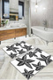 Digital Printed Washable and Non-Slip Based Starfish Bath Mat Toilet Set - 5