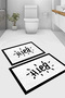 Digital Printed Washable and Non-Slip Based Bath Mat with Writing on It Toilet Set - 2